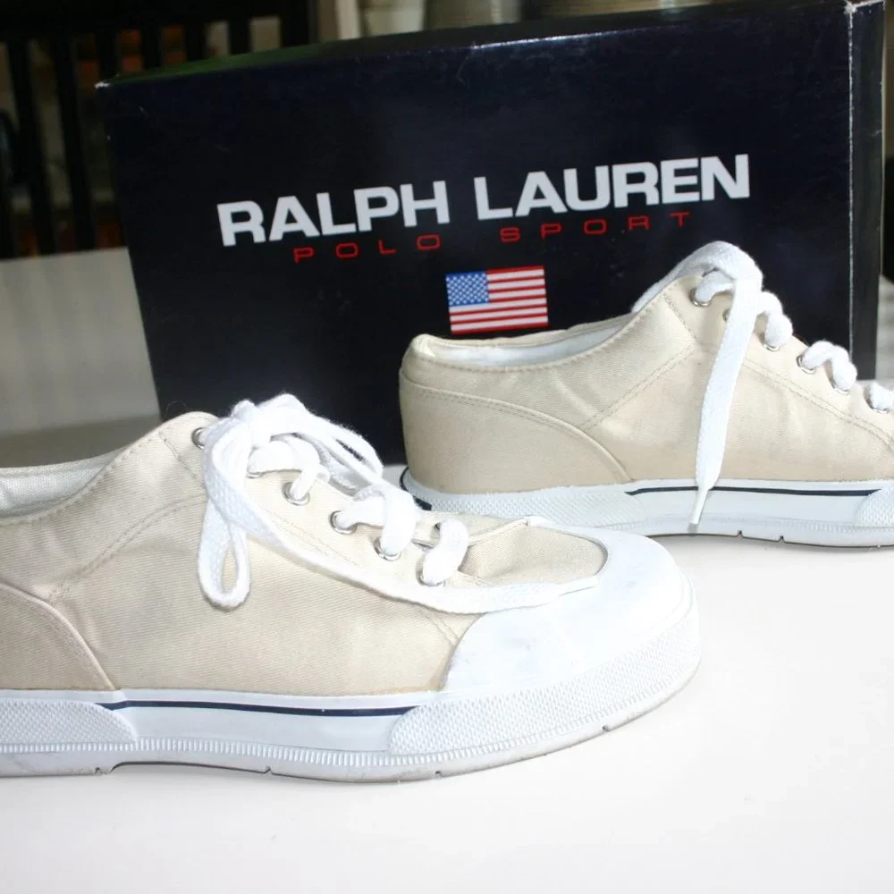 RALPH LAUREN POLO SPORT Sneaker 8B Color OATS/Tan Excellent Worn Inside Twice - Picture 5 of 10